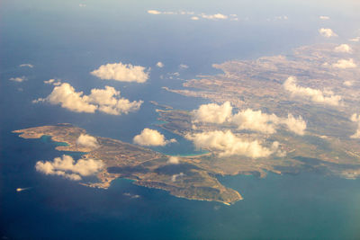 Aerial view of clouds over landscape