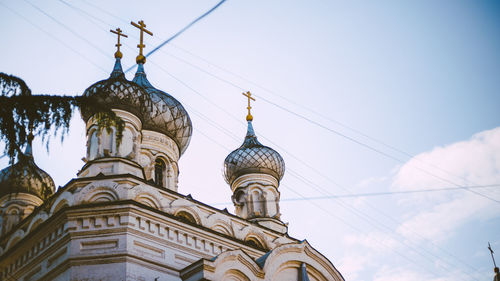 Low angle view of traditional building against sky