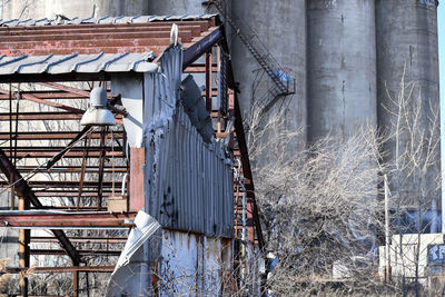 Low angle view of construction site in building