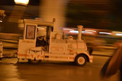 Blurred motion of train at night