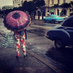 Wet road in rain