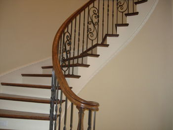 High angle view of spiral staircase