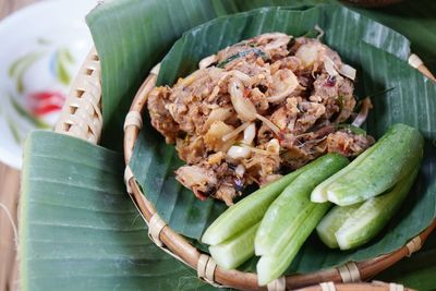 Close-up of food on table