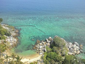 High angle view of sea shore