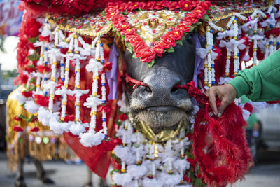 Rear view of woman wearing traditional clothing