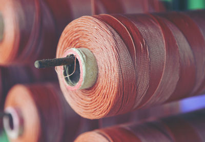 Close-up of thread spool