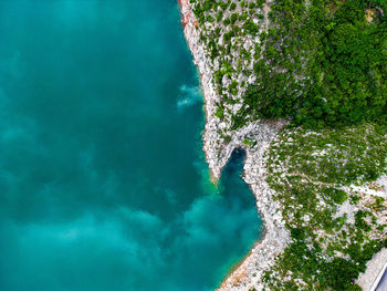 Aerial view of sea against sky