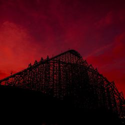 Silhouette rollercoaster against sky at cedar point, with a lil edit.