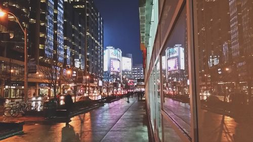 Illuminated city at night