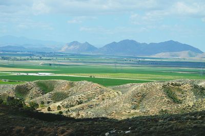 Scenic view of mountains against sky