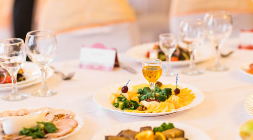 Close-up of food on table