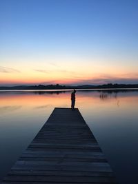 View of pier on lake