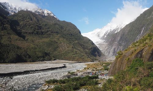 Scenic view of franz josef glacier