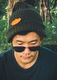 Close-up portrait of young man