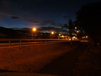 Illuminated lights at night