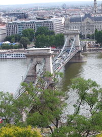 High angle view of bridge over river