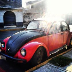 Car parked on road