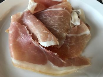 Close-up of meat in plate