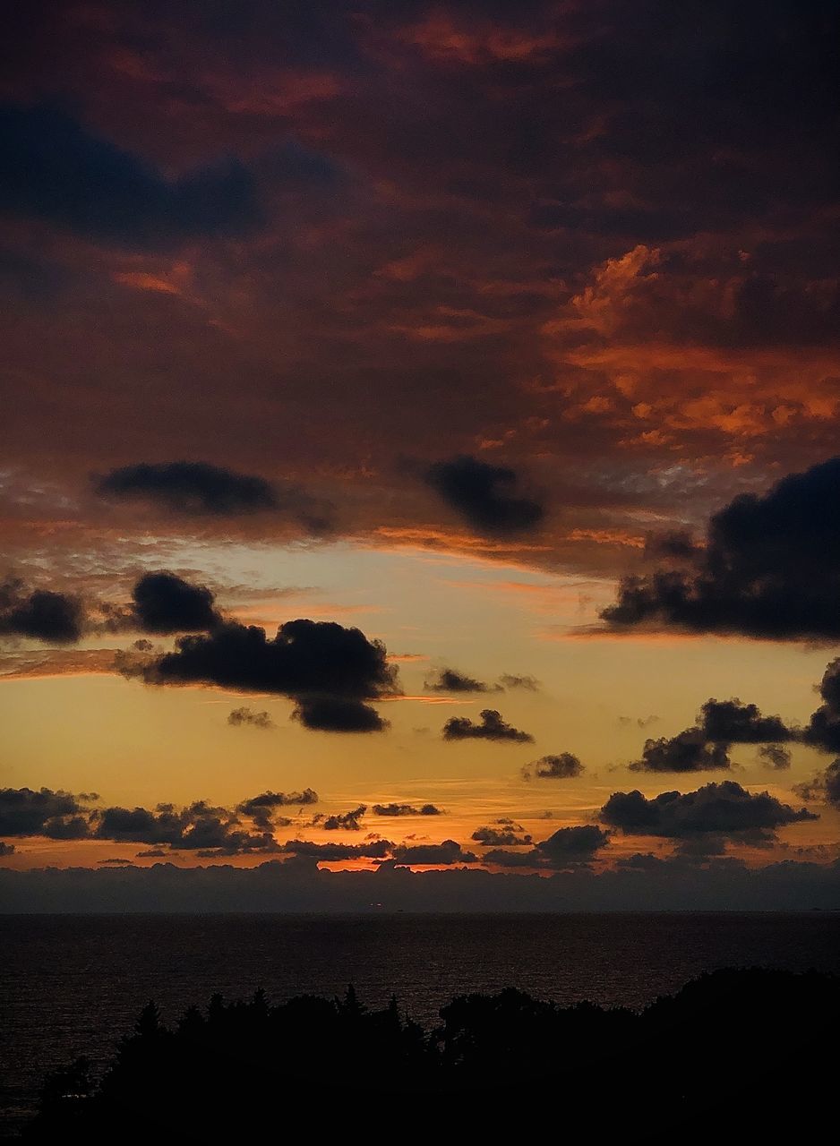 SCENIC VIEW OF SEA AGAINST DRAMATIC SKY