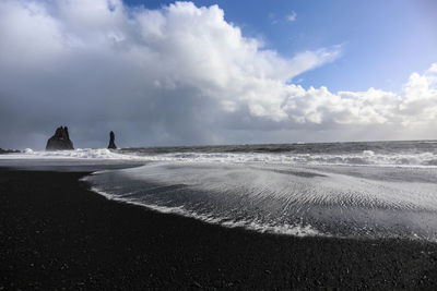 Scenic view of beach against sky