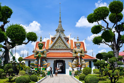 View of temple building against sky