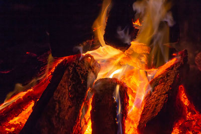 Close-up of bonfire