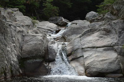 Scenic view of waterfall