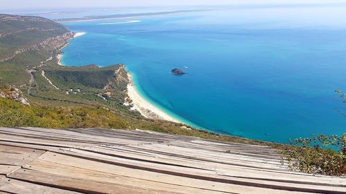 High angle view of sea shore