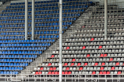 Empty stands for fans at the stadium