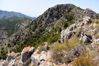 Scenic view of mountains against sky