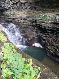 Scenic view of waterfall