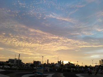 Cityscape against sky during sunset