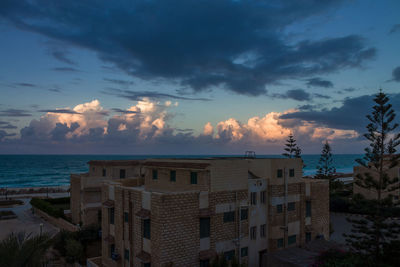 Panoramic view of storm clouds over sea