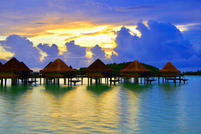 Panoramic view of sea against sky during sunset