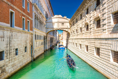 View of canal in city