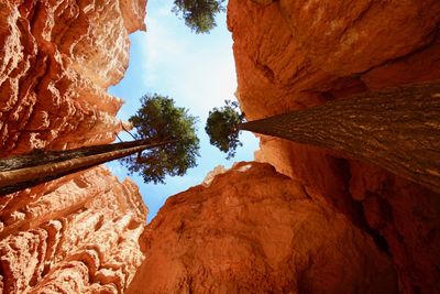 Low angle view of rock formation