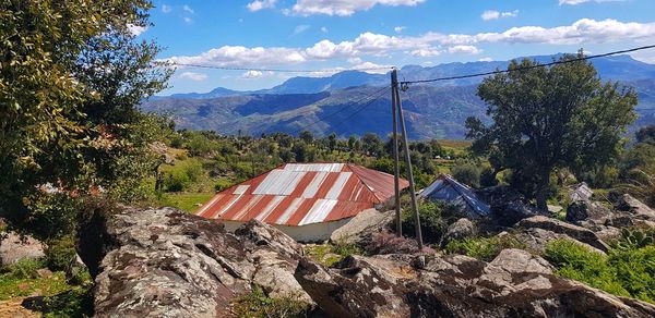 Scenic view of mountains against sky