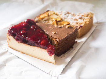 Close-up of dessert in plate on table