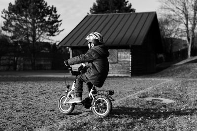 Boy on bicycle