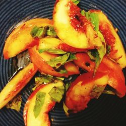 Close-up of vegetables in plate