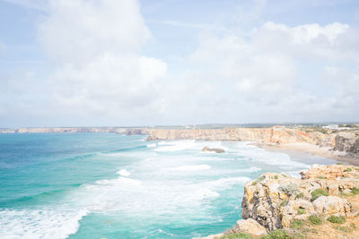 View of sea against cloudy sky