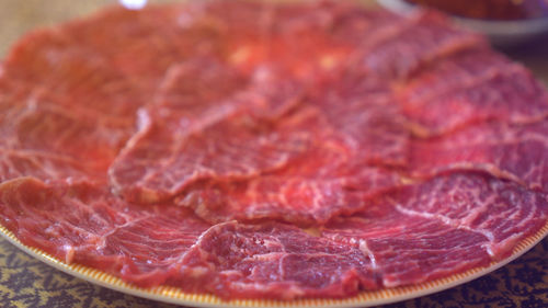 High angle view of fruit on table