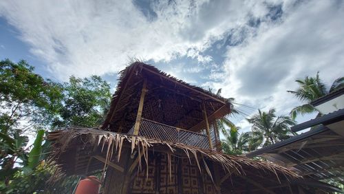 Low angle view of traditional building against sky