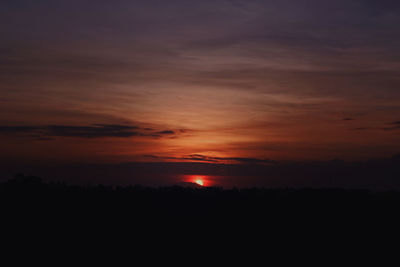 Scenic view of dramatic sky during sunset