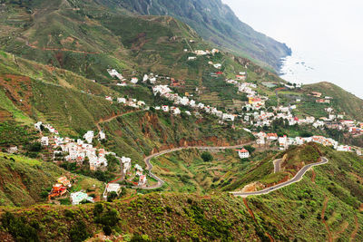 High angle view of houses