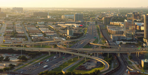 High angle view of elevated road in city