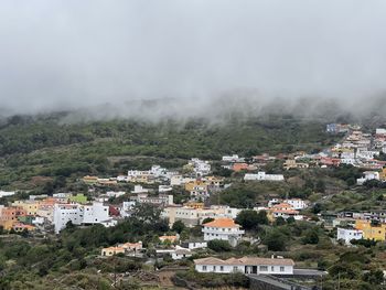 High angle view of townscape against sky