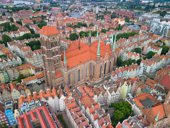 High angle shot of townscape