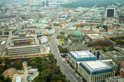 High angle view of cityscape