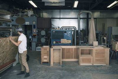 Carpenter working at workshop